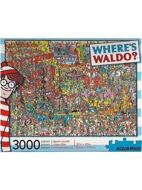 WHERE'S WALDO 3000 Piece Jigsaw Puzzle 32x45 New Sealed Aquarius